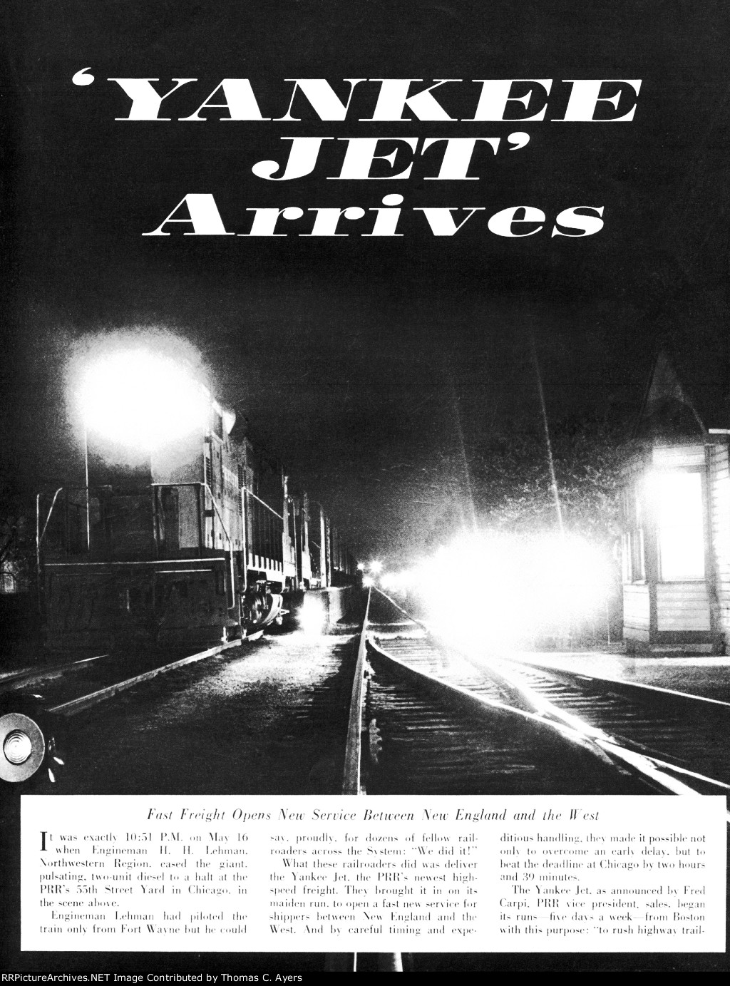 PRR "'Yankee Jet' Arrives," Page 1, 1961